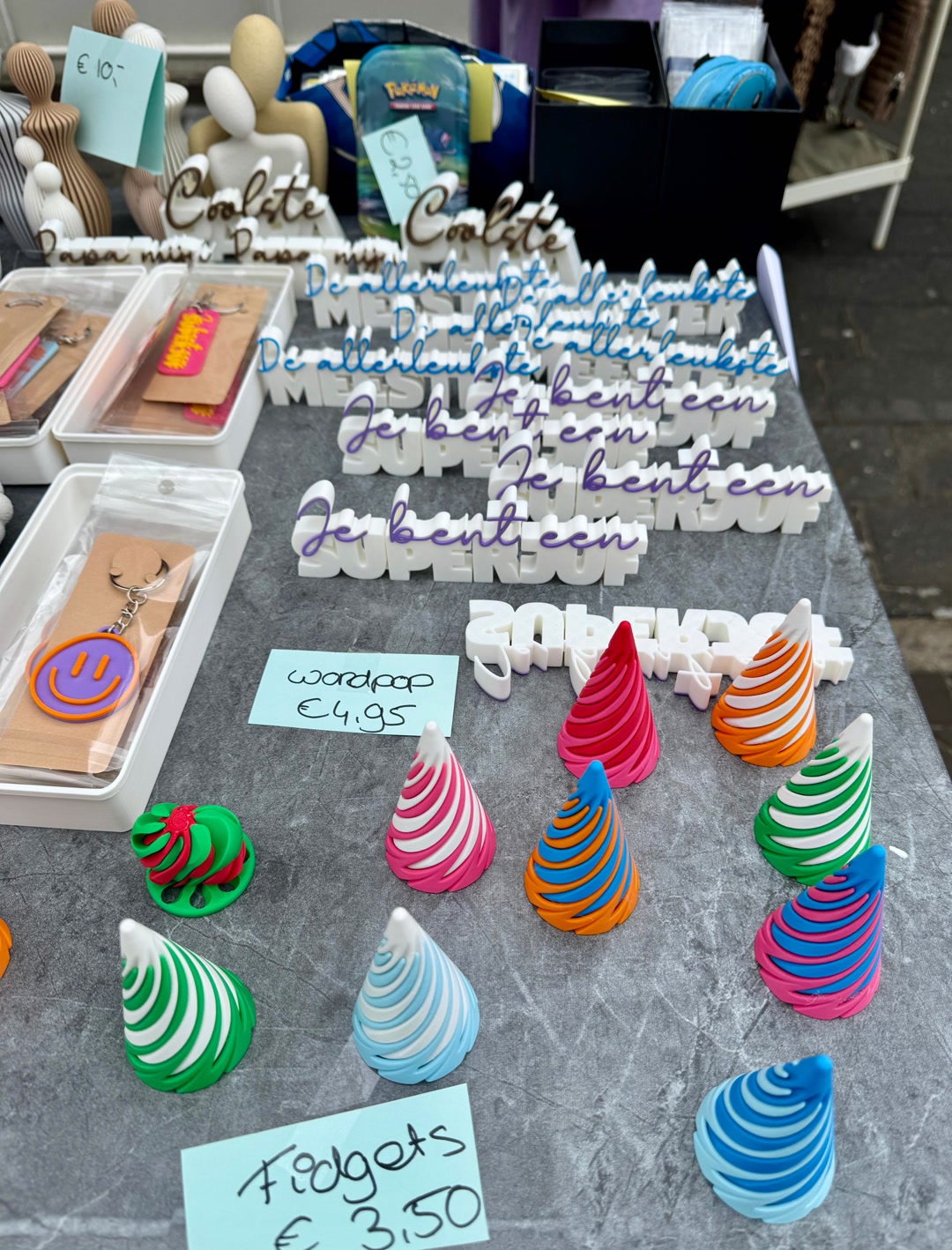 Fidgets, wordpops en sleutelhangers